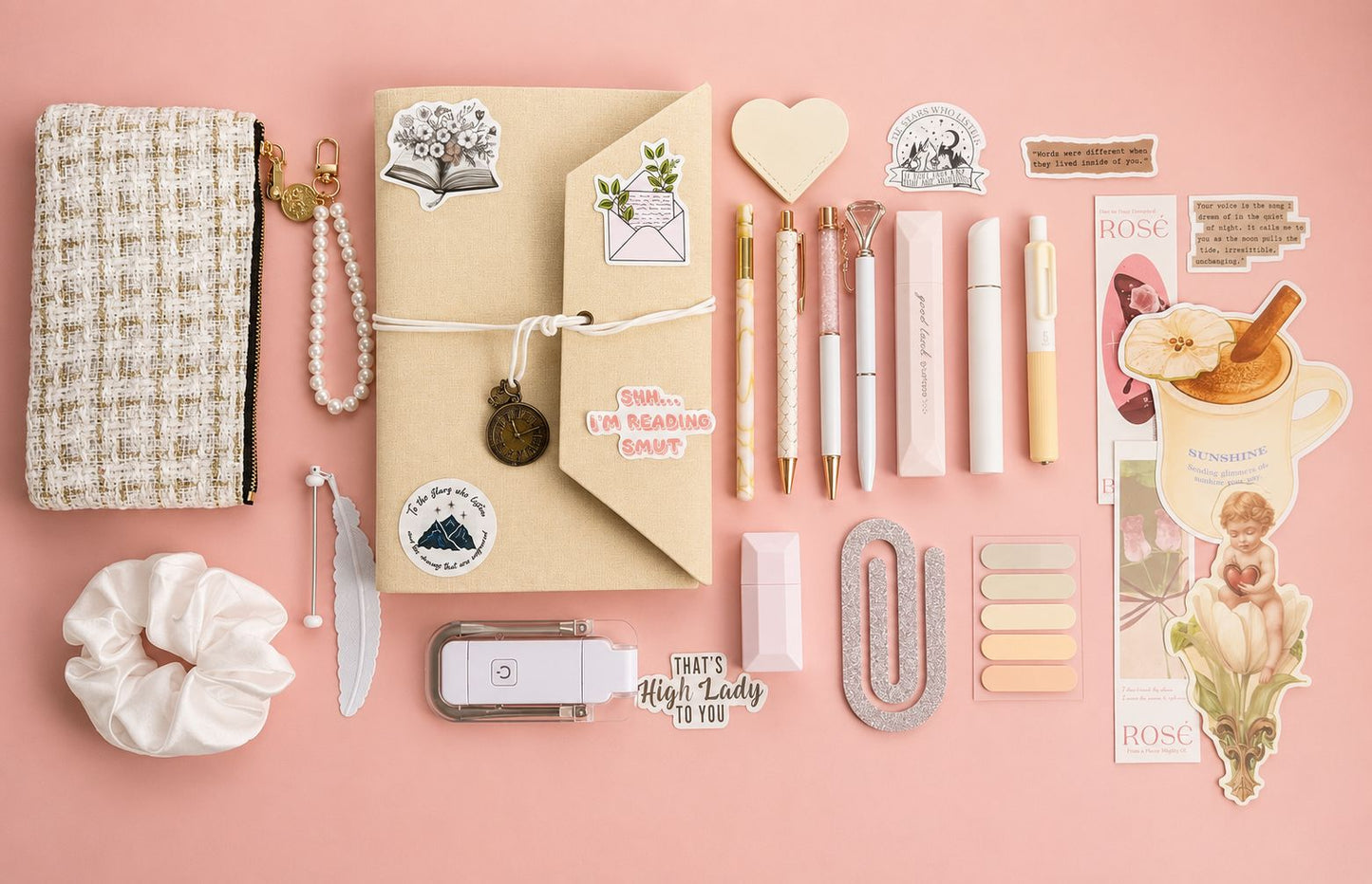 Cream Bookish Bundle | Romance Reader Gift Set & Stationery Collection