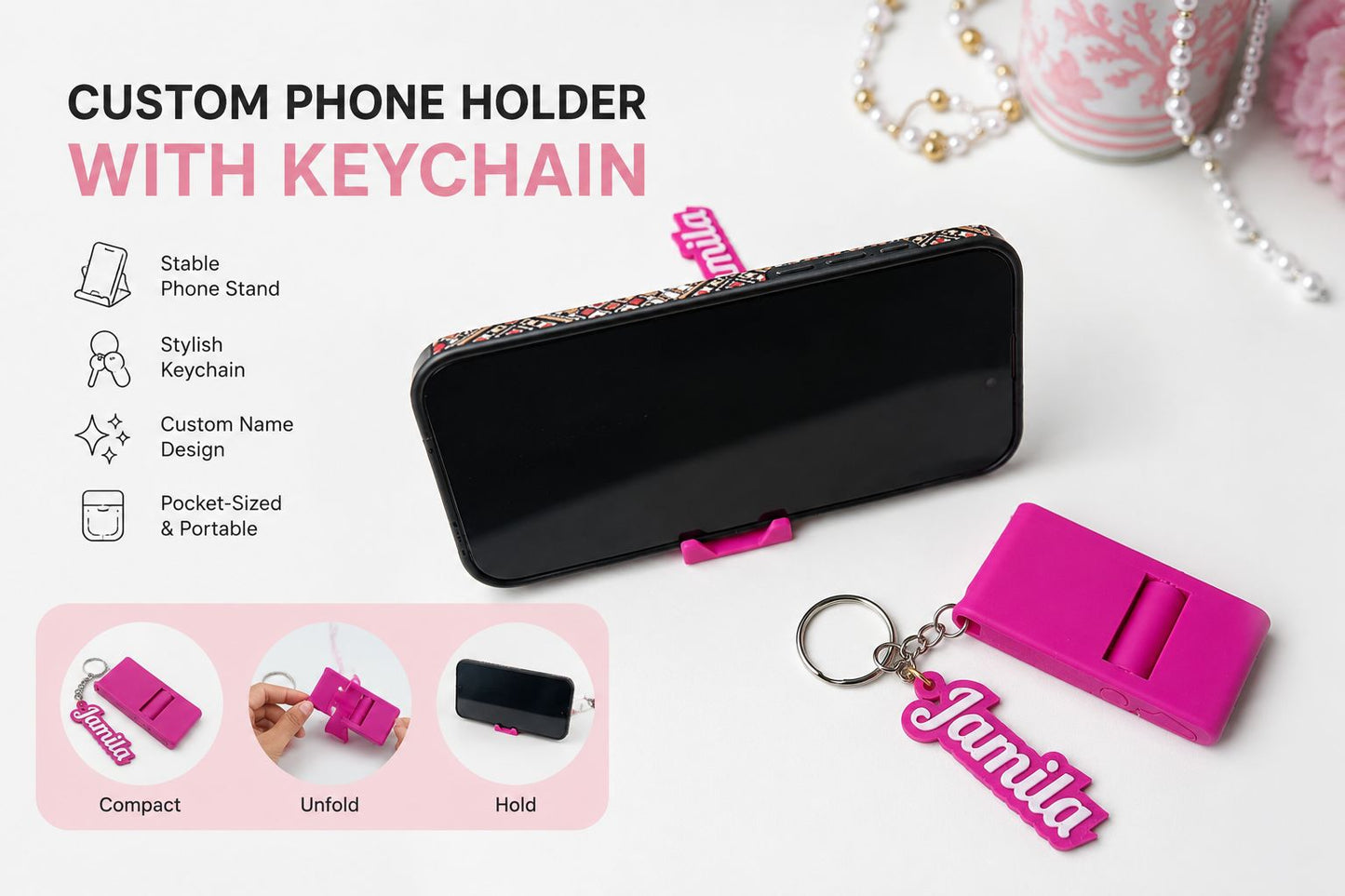 Personalized Keychain & Phone Holder