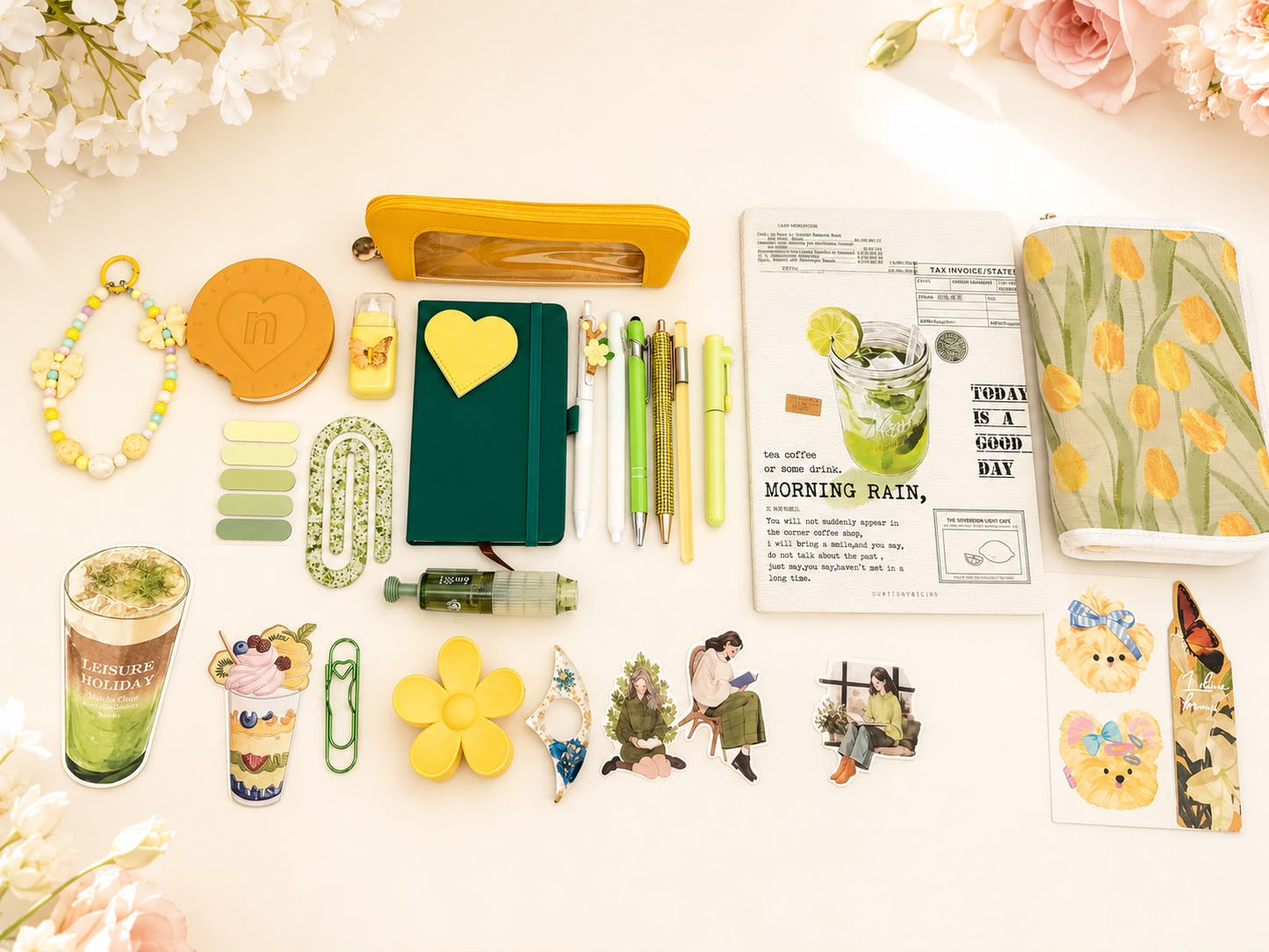 Citrus Glow Bundle ā Lemon & Matcha Inspired Stationery Gift Box