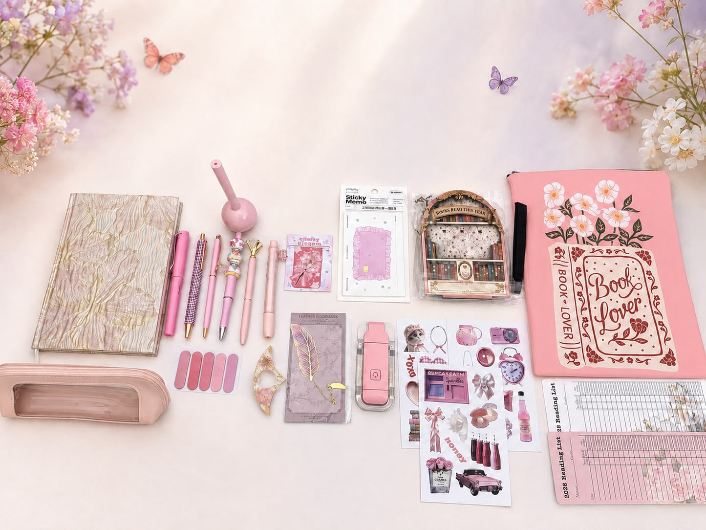 Pink Book Lover & Stationery Bundle 🎀📚