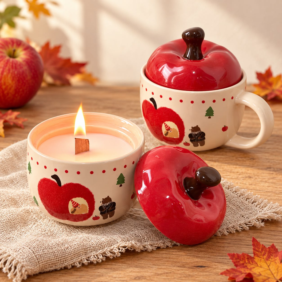 Cozy Apple Mug Candle 🍎🕯️