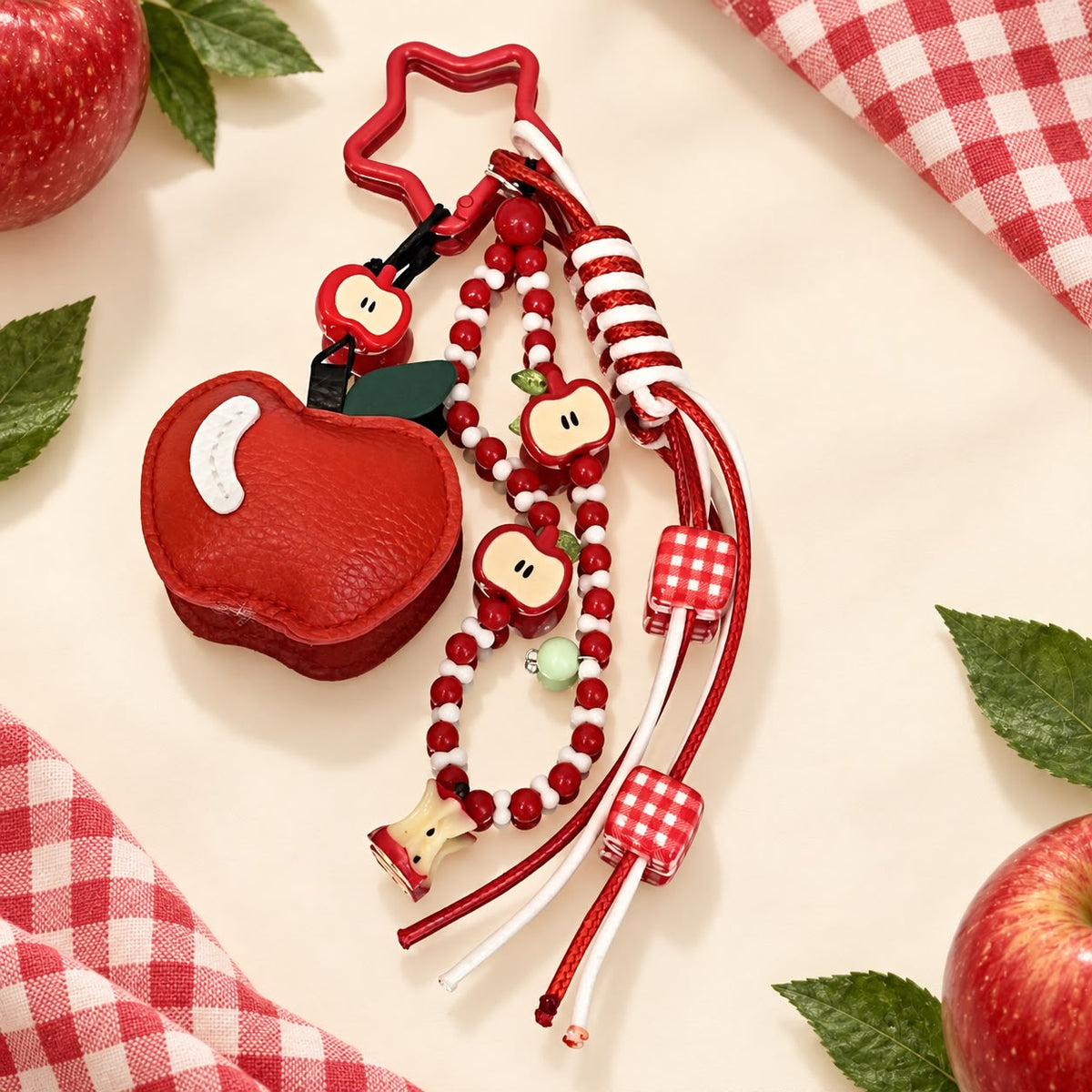 Sweet Apple Picnic Bag Charm 🍎❤️