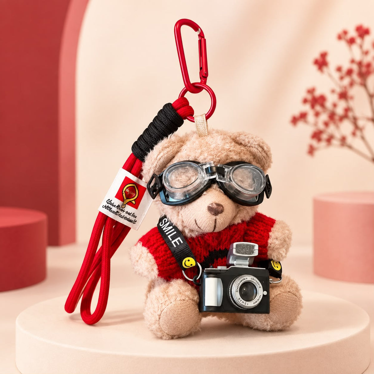 Photographer Teddy Bear Bag Charm 🧸📸