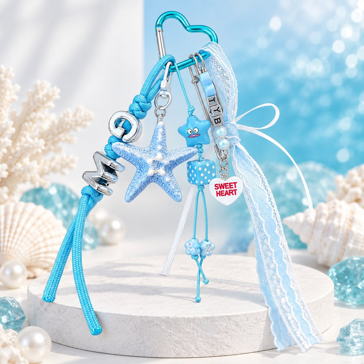 Blue Ocean Starfish Bag Charm 🩵⭐🐚