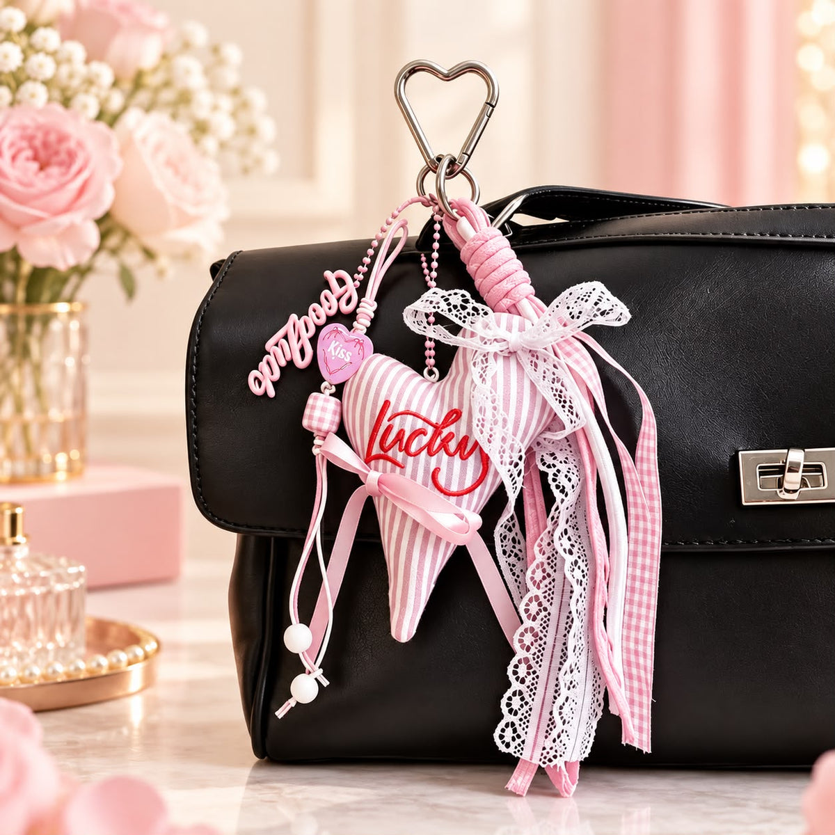 Lucky in Love Coquette Bag Charm 🎀🩷
