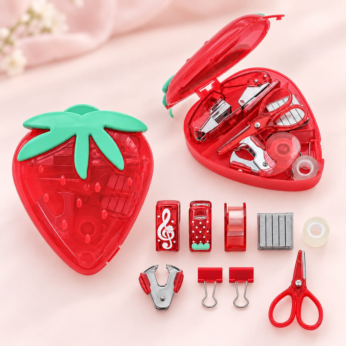 Strawberry Mini Stationery Kit – Cute Portable School & Office Supply Set 🍓