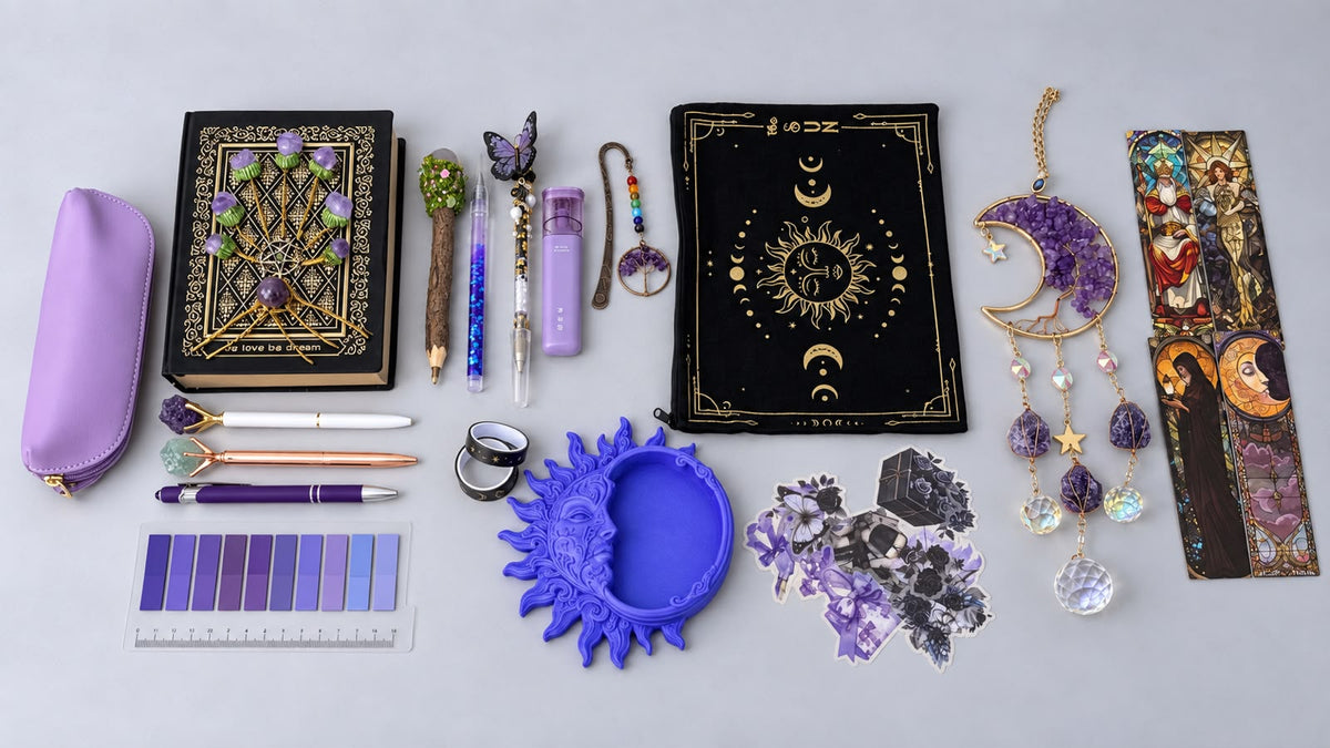 Purple Mystic Moonlight Stationery Bundle
