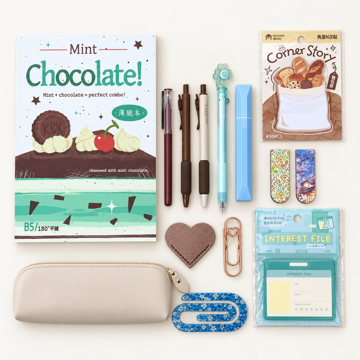 Mint Chocolate Stationery Bundle