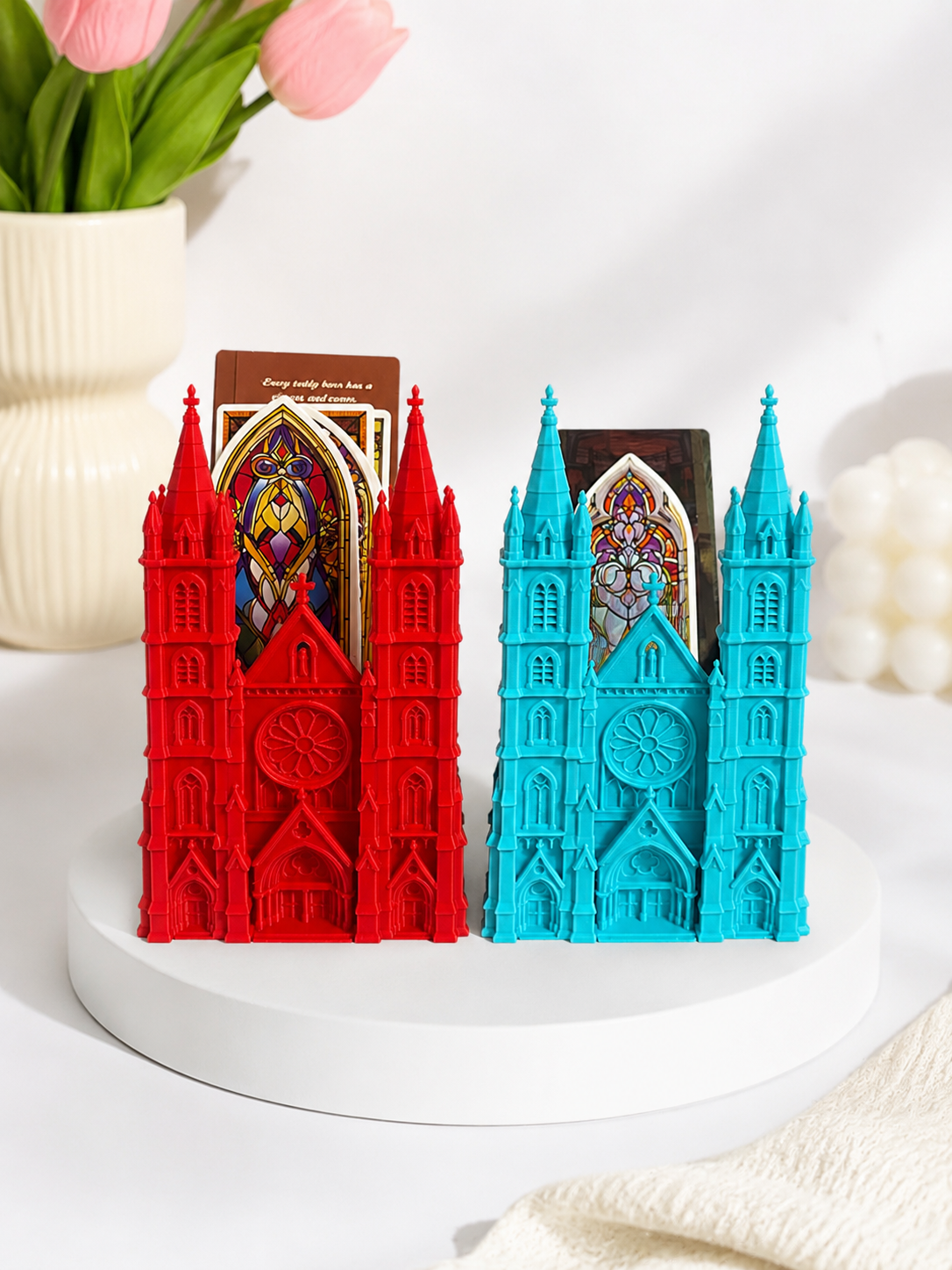 Gothic Cathedral Pen Holder | 3D Printed Desk Organizer | Dark Academia Desk Decor