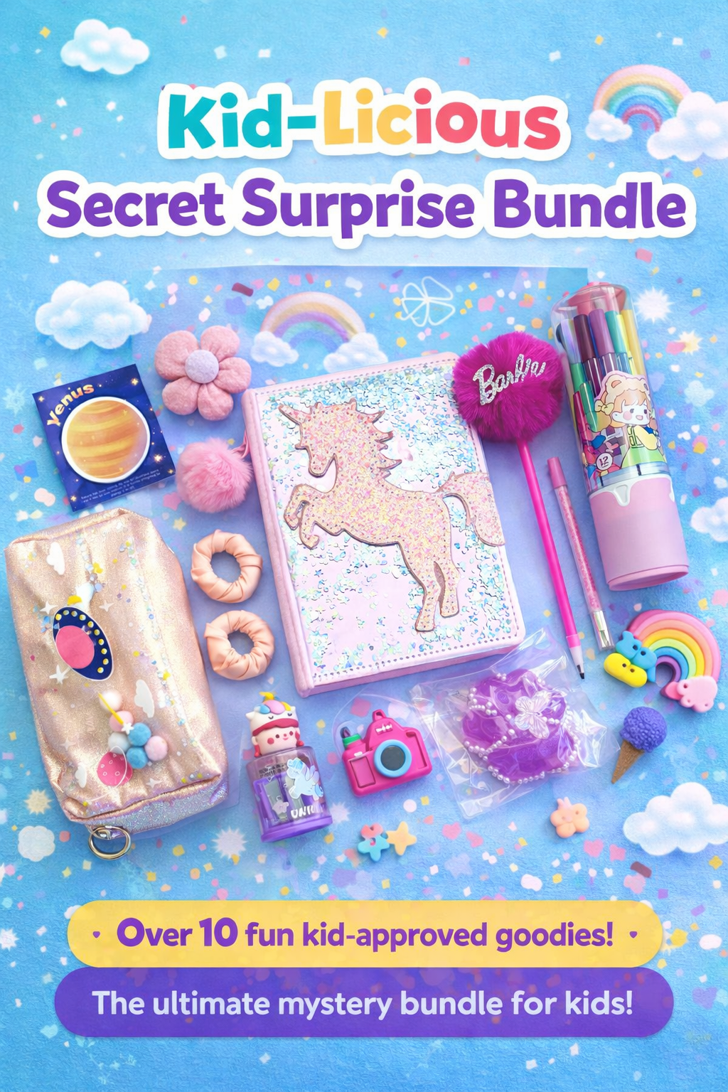 Kid-Licious Secret Surprise Bundle | Kids Mystery Stationery