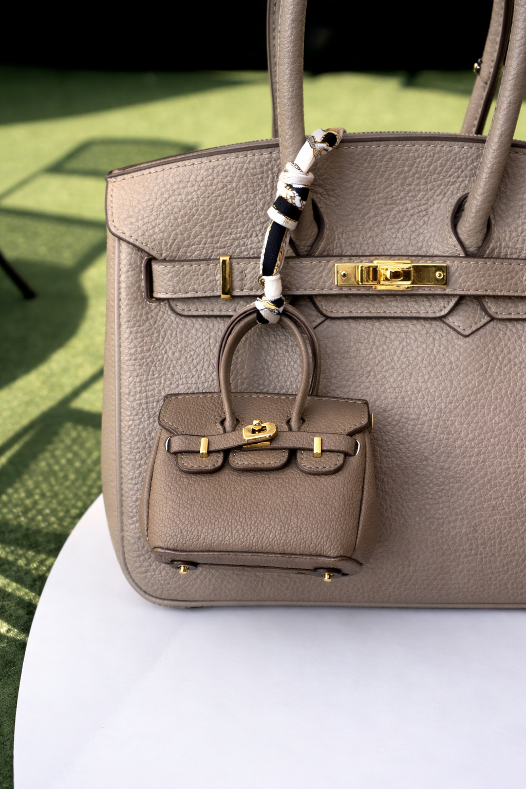 Taupe Mini Handbag Bag Charm