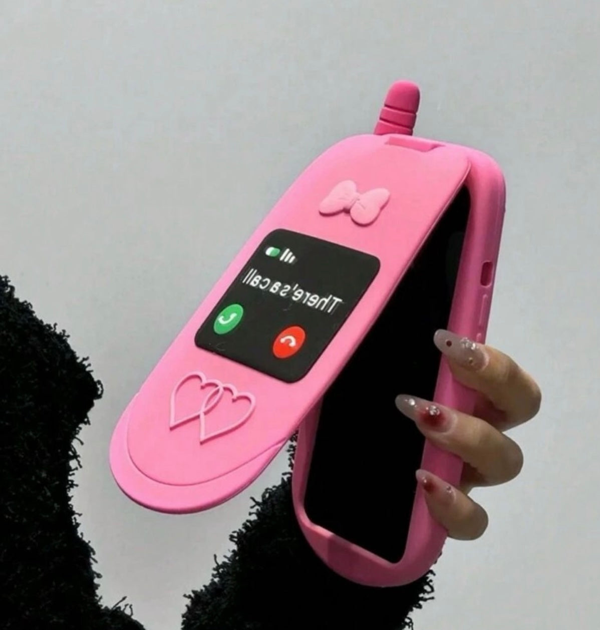 iPhone 16 Pro Max Pink Flip Phone Case Y2K Cute Retro Design