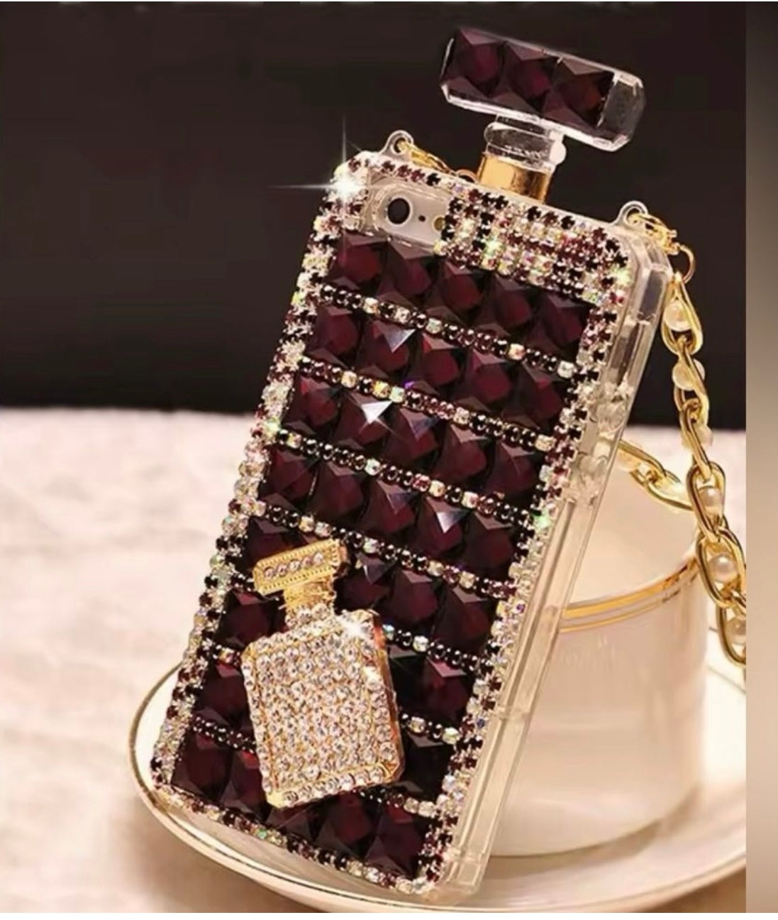 Luxury Burgundy Perfume iPhone 16 Pro Max Case