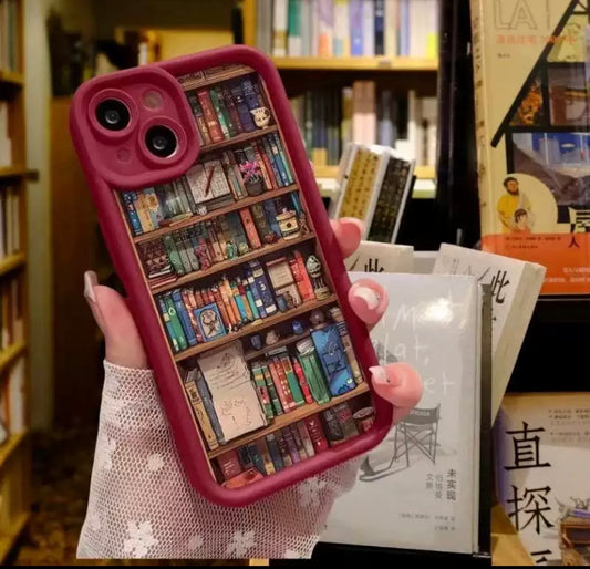Cozy Bookshelf iPhone Case | Book Lover Aesthetic Phone Case