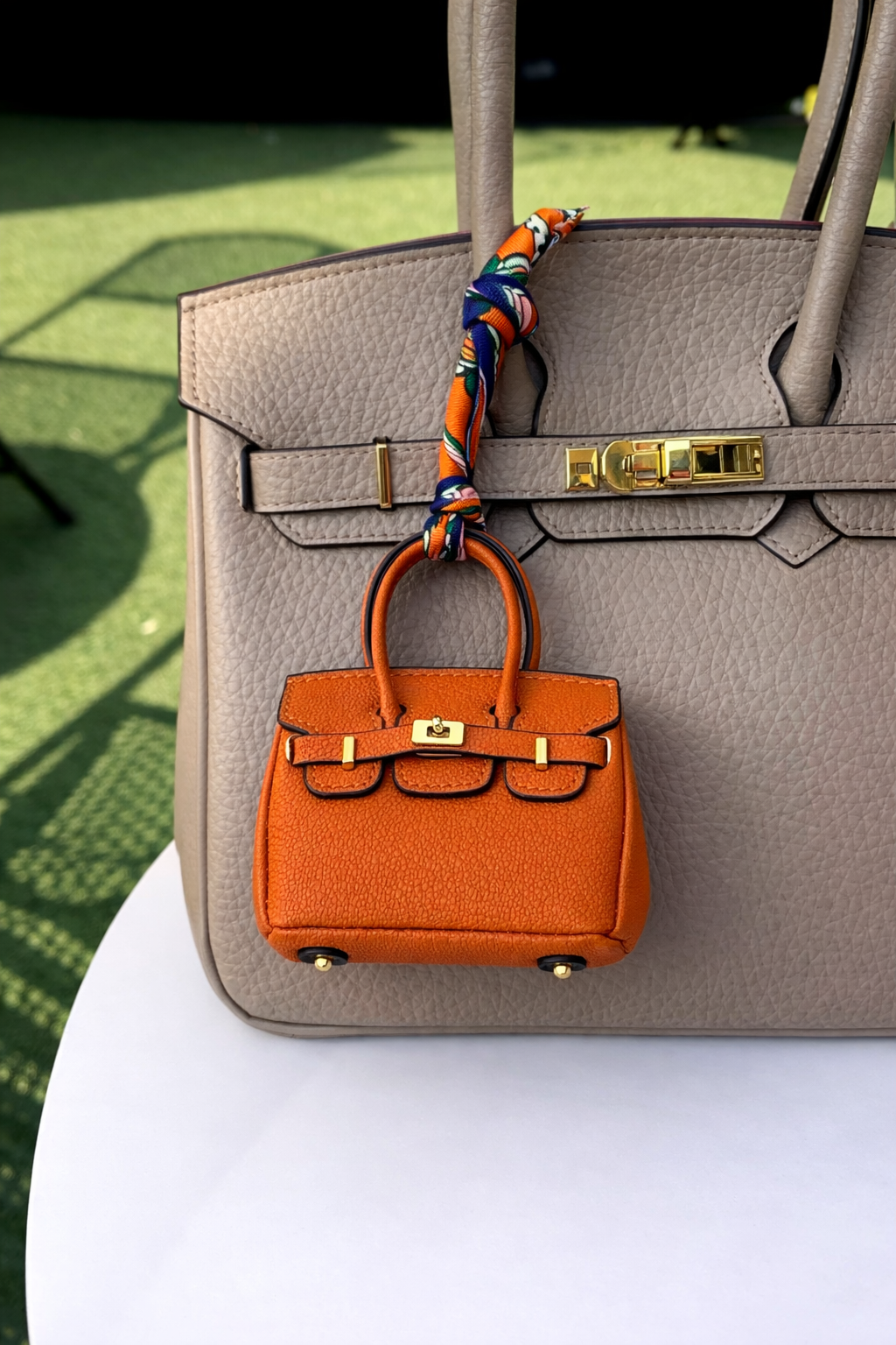 Orange Mini Handbag Bag Charm