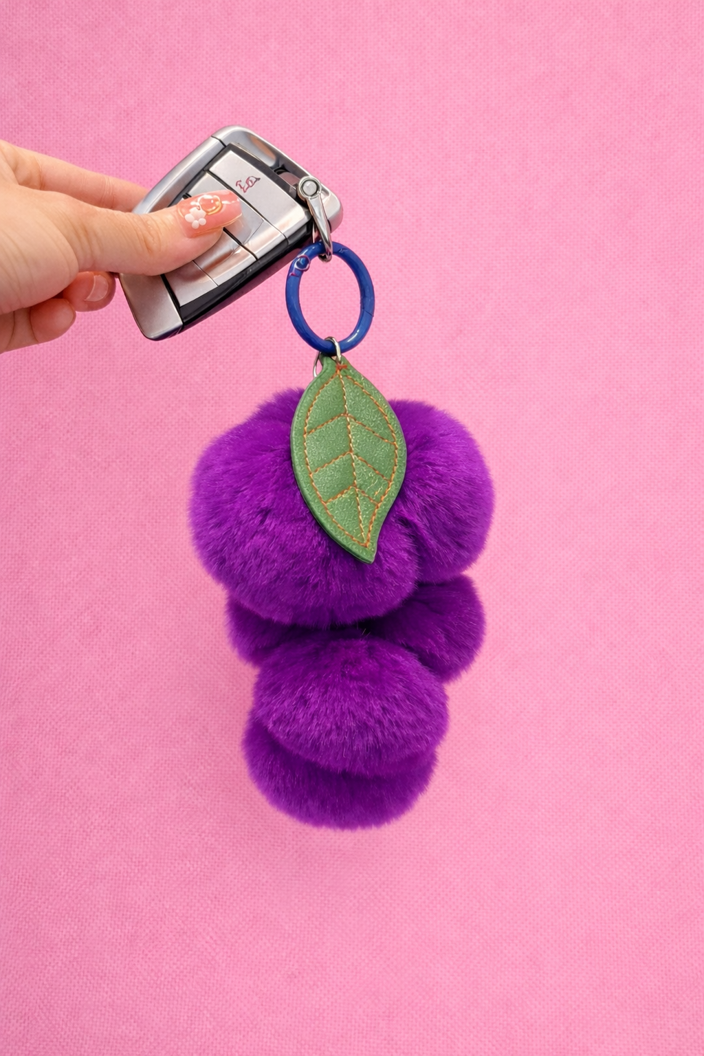 Purple Grape Pom-Pom Charm