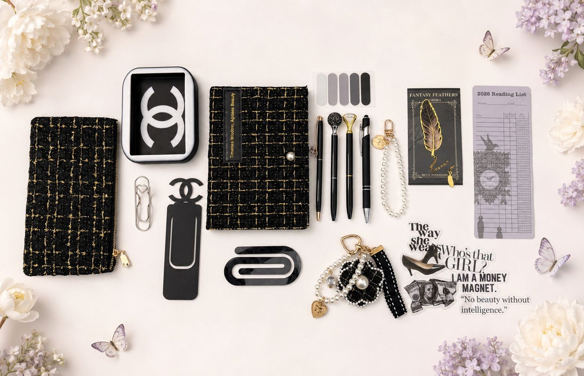 Black & Gold Luxe Bookish & Stationery Bundle 🖤✨