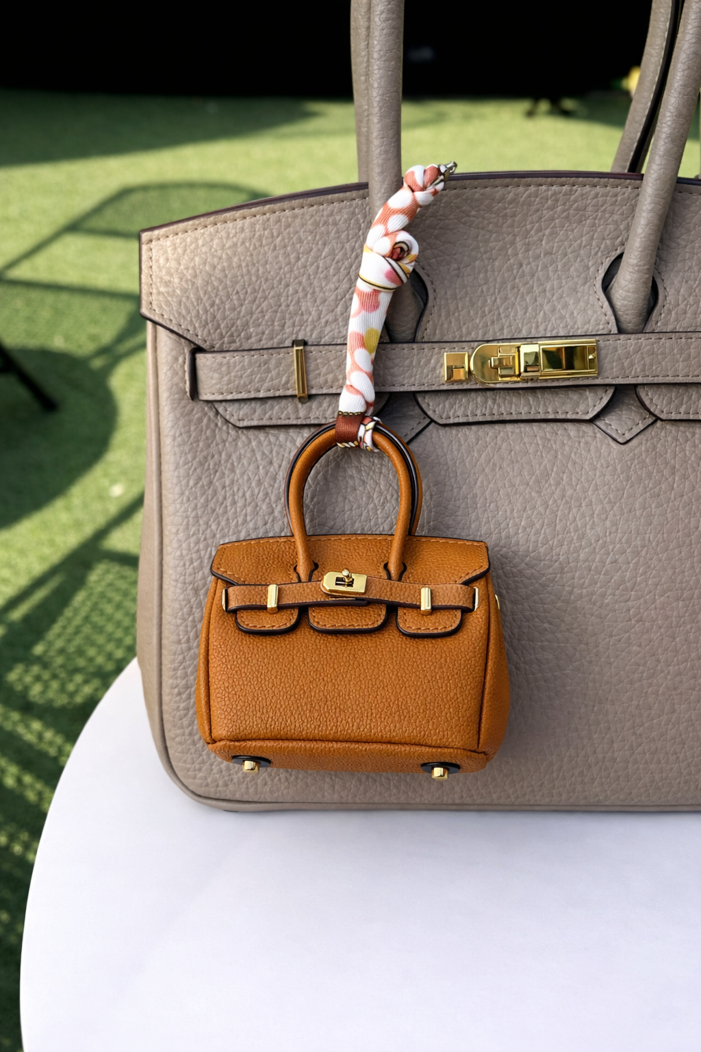 Brown Mini Handbag Bag Charm