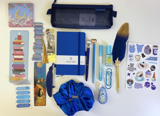 Classic Blue Bookish Bundle – Cozy Reading & Journaling Aesthetic Set