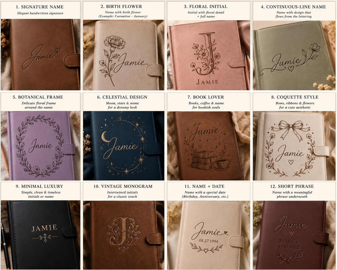Personalization – Custom Your Name Notebook with Matching Accessories