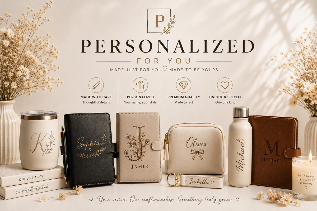 Personalization – Custom Your Name Notebook with Matching Accessories