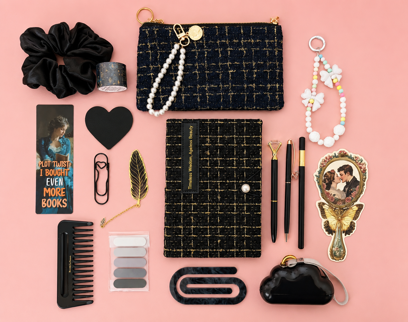 Luxury Black Tweed Bookish Bundle