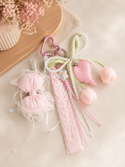 🌷 Blossom & Pearl Bag Charm