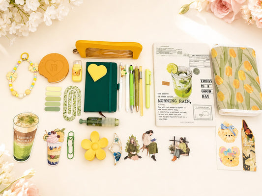 Citrus Glow Bundle – Lemon & Matcha Inspired Stationery Gift Box