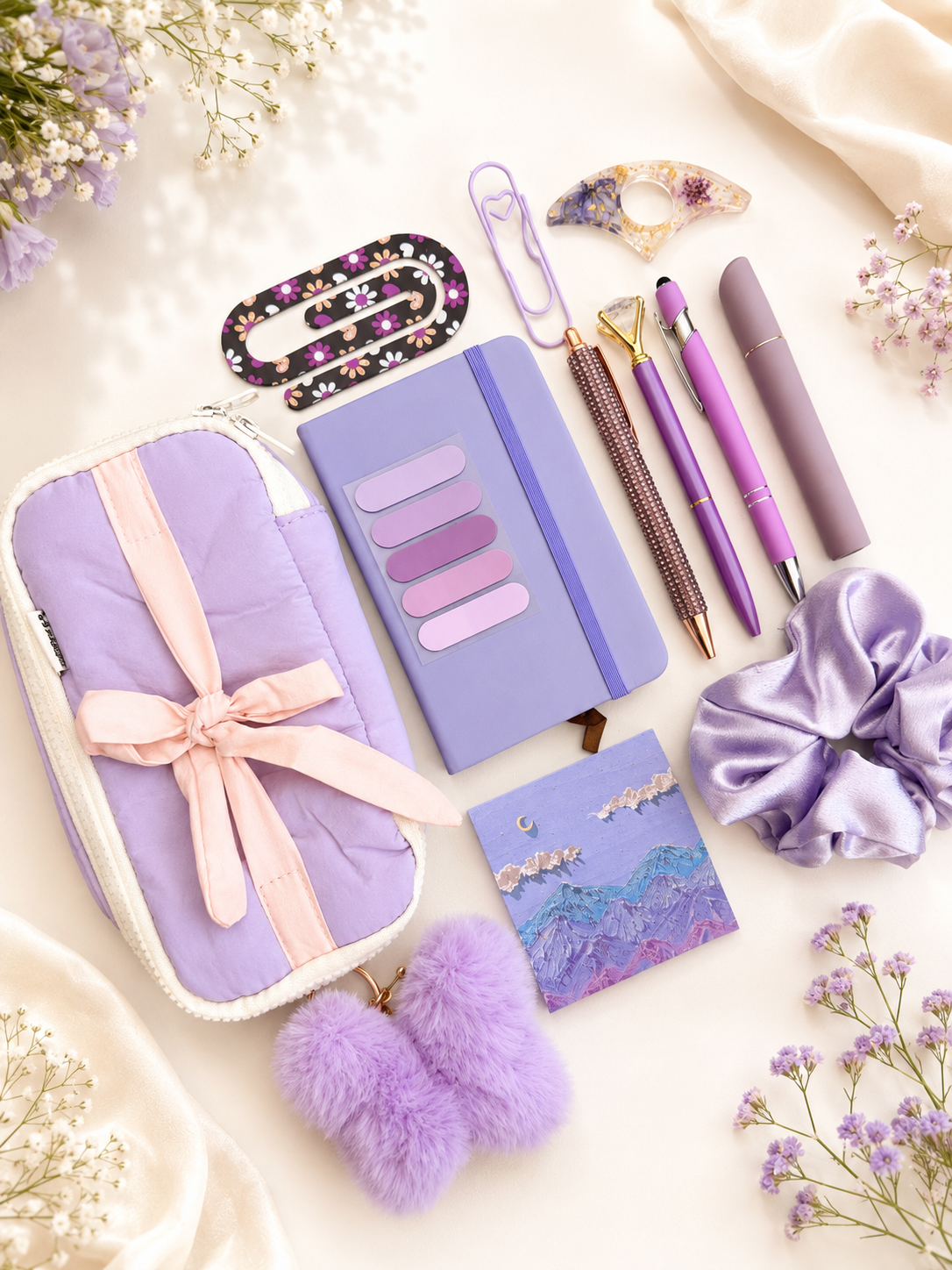 Purple Bookish Stationery Bundle-Everything in the Case