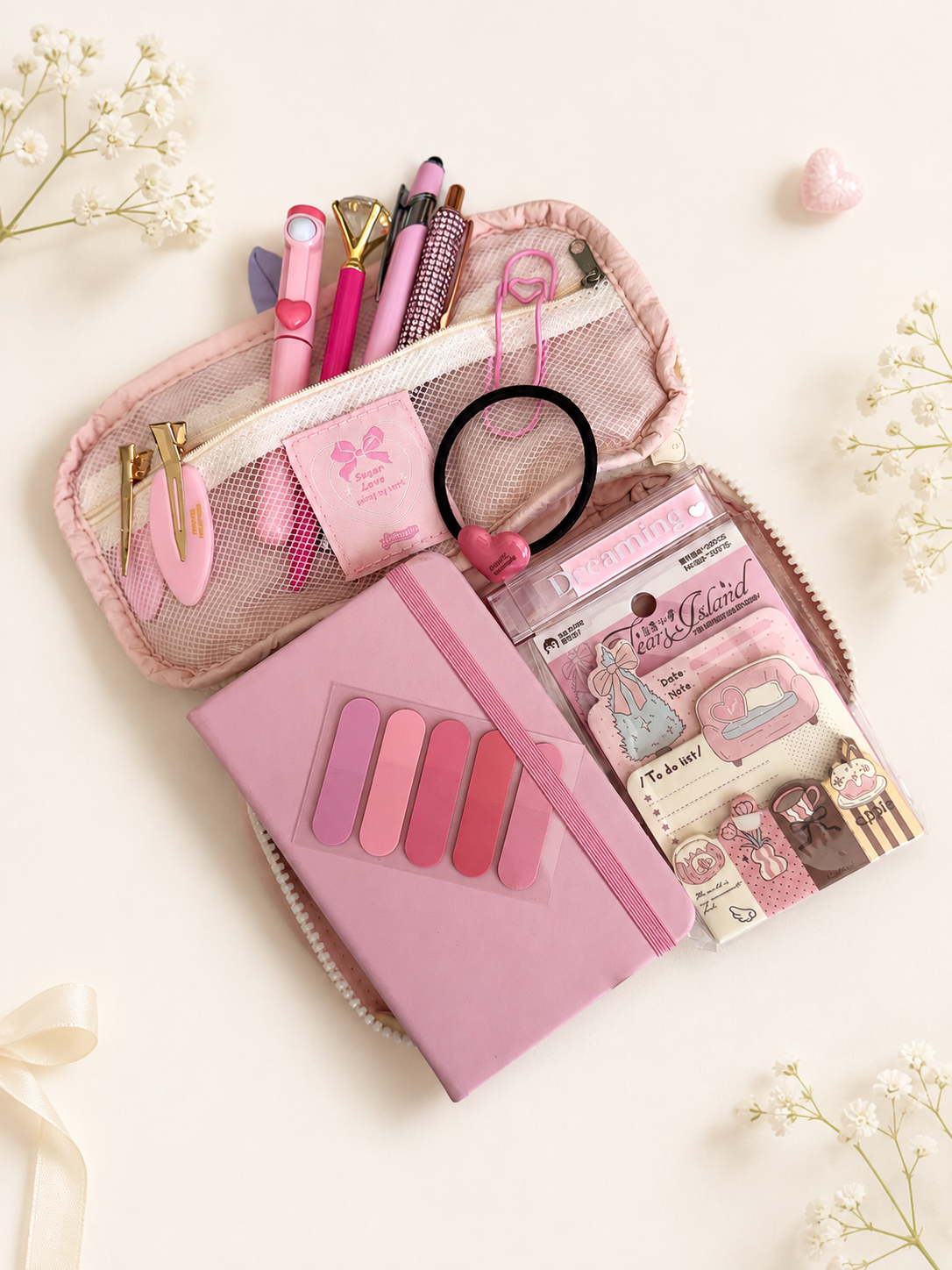 Pink Bookish Stationery Bundle-Everything in the Case