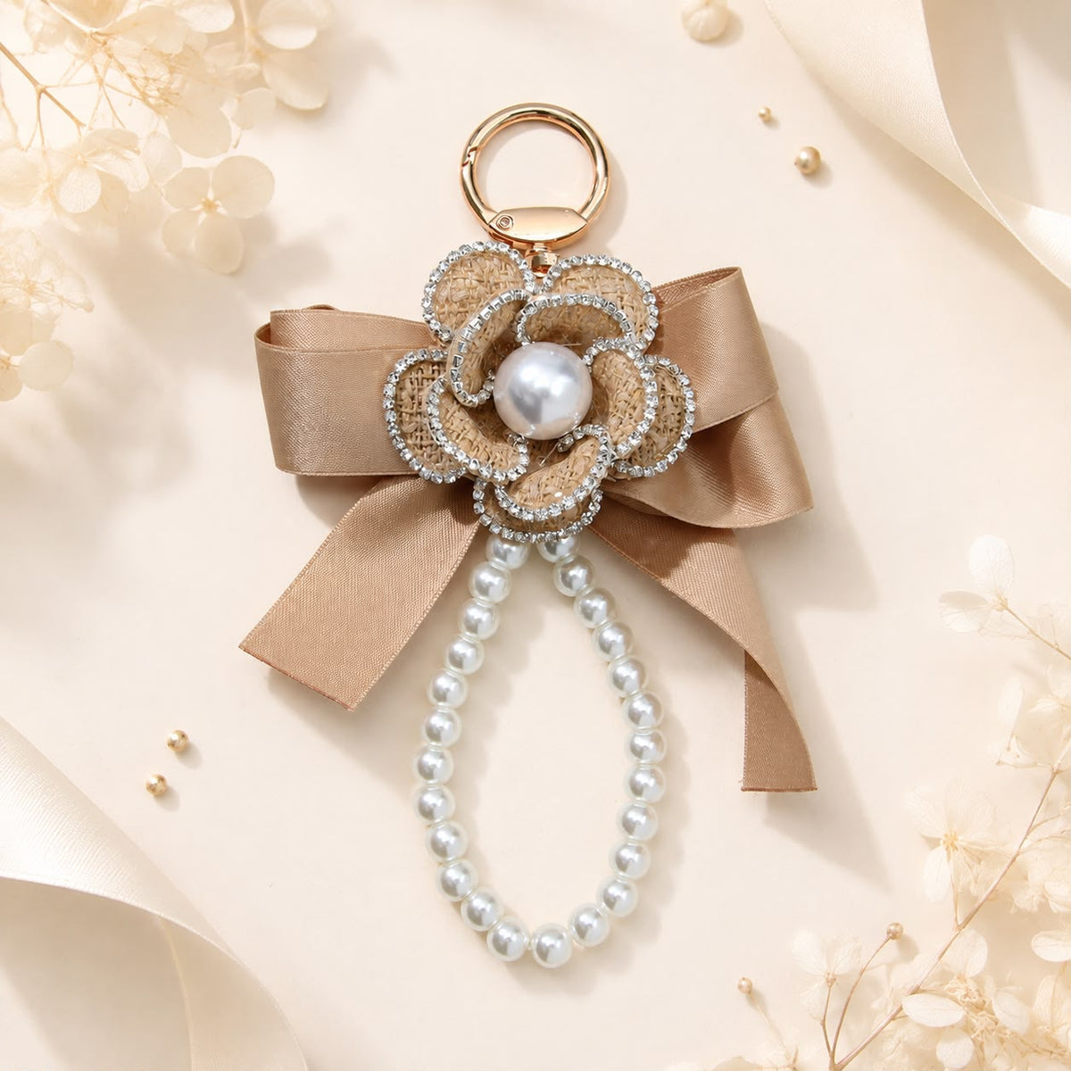 Pearl Bloom Bow Bag Charm