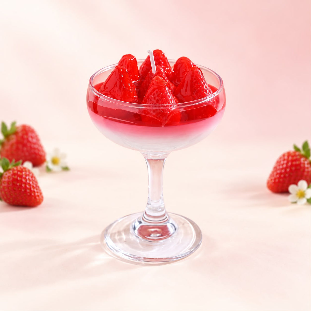 Strawberry Jelly Dessert Candle 🍓✨
