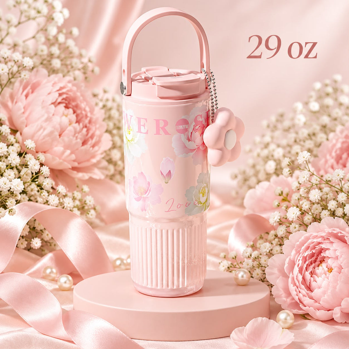 Pink Floral 29 oz Tumbler 🌸💕
