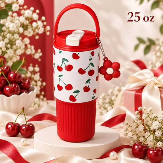 Cherry Bloom 25 oz Tumbler 🍒❤️