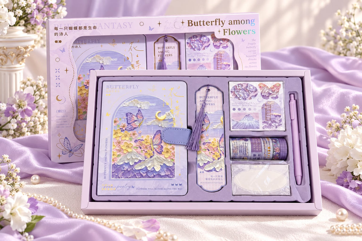 Butterfly Under Moonlight Purple Stationery Gift Set 🦋🌙