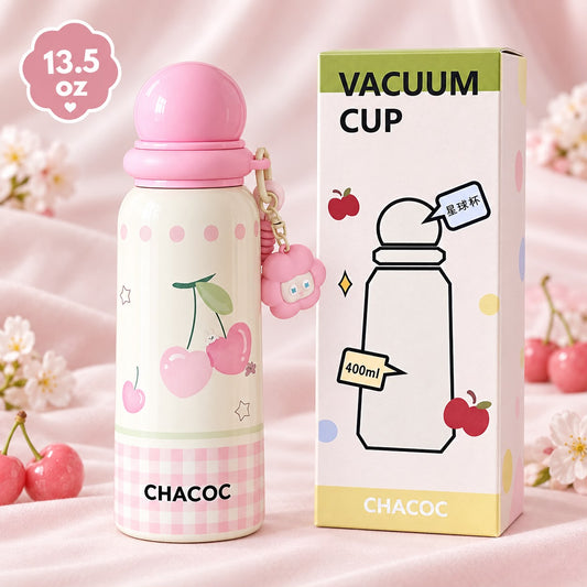 Pink Cherry 13.5 oz Vacuum Thermos Bottle 🍒💕