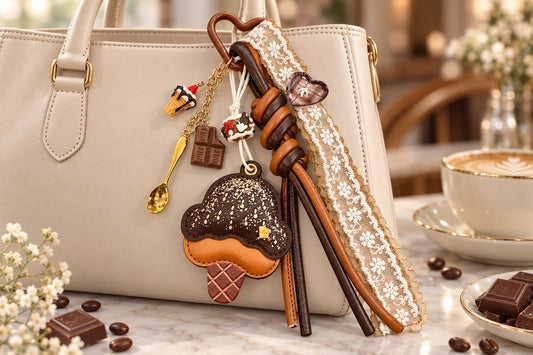 Chocolate Café Ice Cream Bag Charm 🍫☕🤎