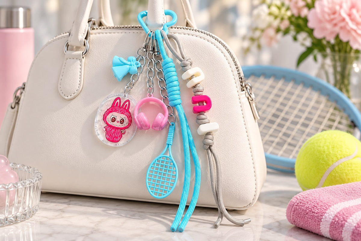 Tennis Girl Bag Charm 🎾🩷🩵