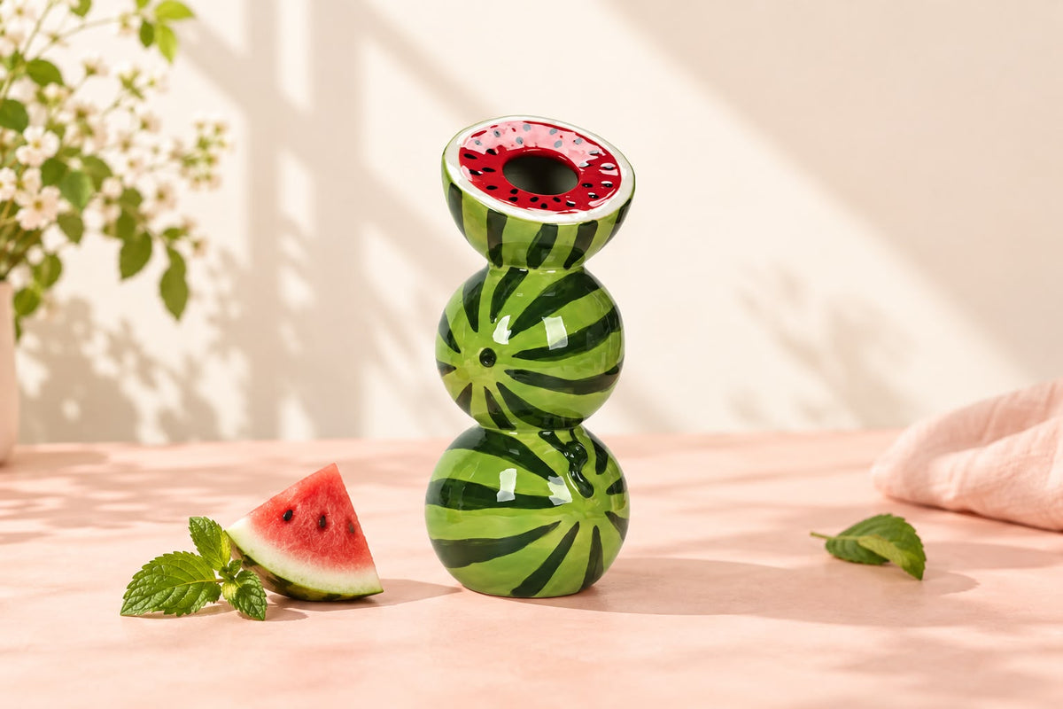 Watermelon Stack Ceramic Vase 🍉💚