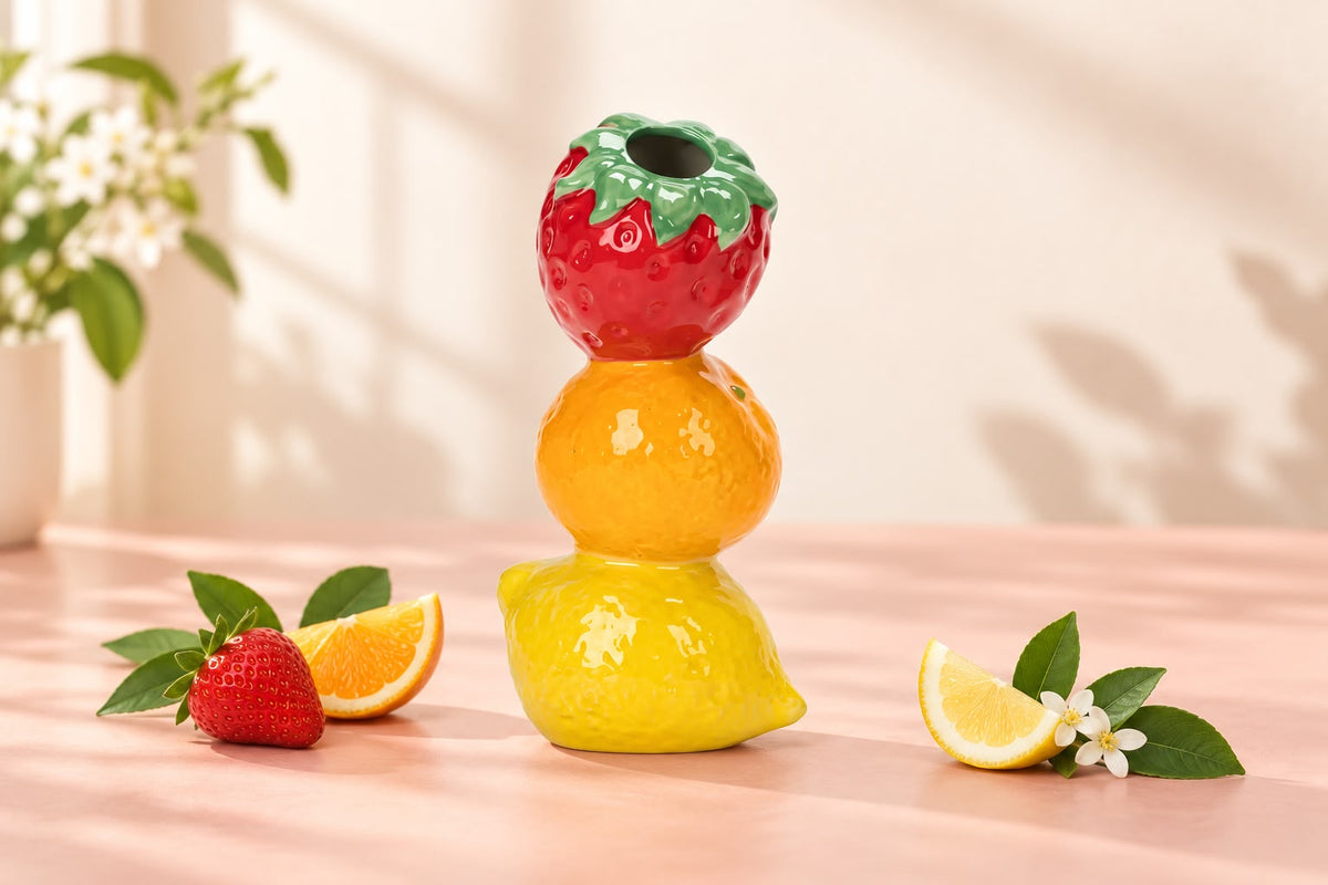 Fruit Stack Ceramic Vase 🍓🍊🍋