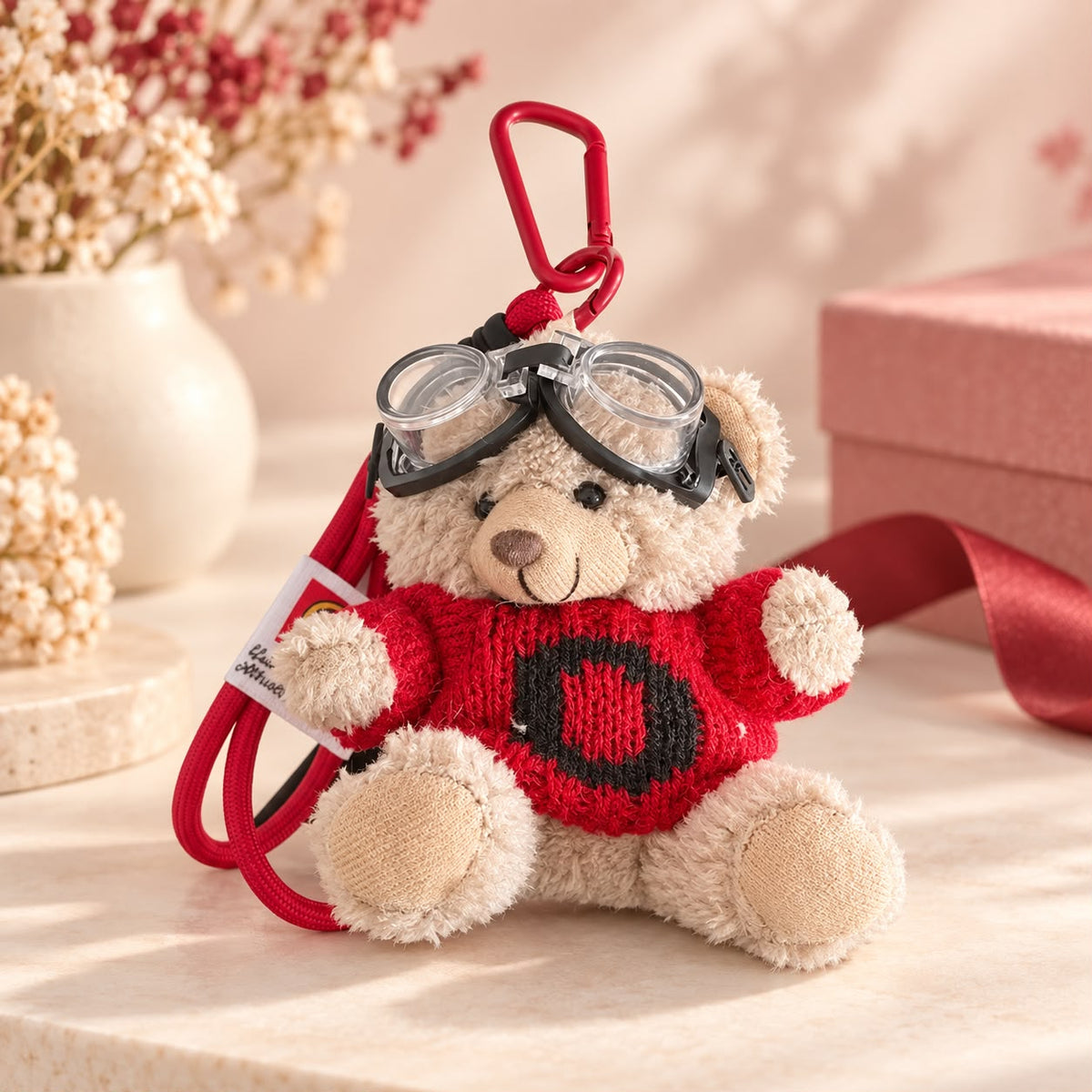 Red Teddy Bear Bag Charm 🧸❤️