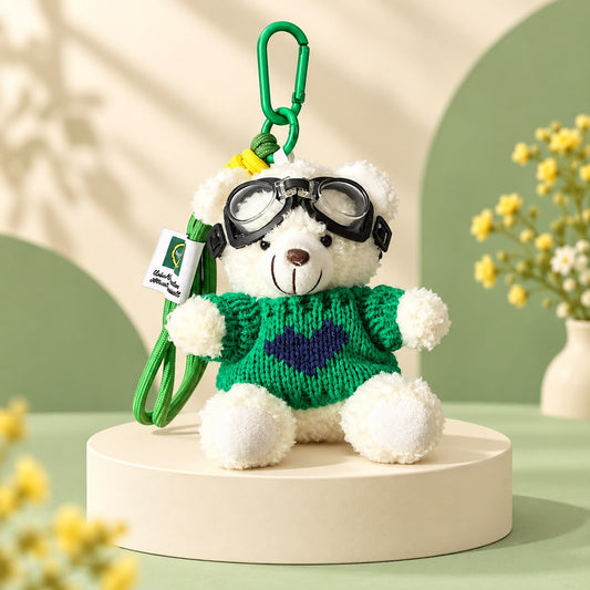 Green Heart Teddy Bear Bag Charm 🧸💚