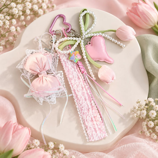 Pink Tulip Coquette Bag Charm 🌷🎀🩷