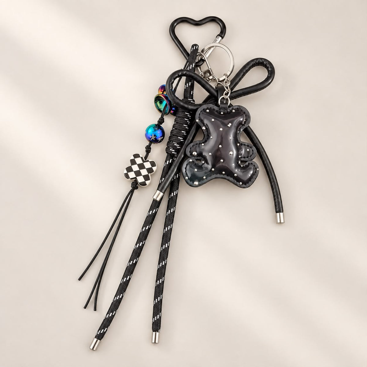 Black Teddy Bear Bag Charm 🖤