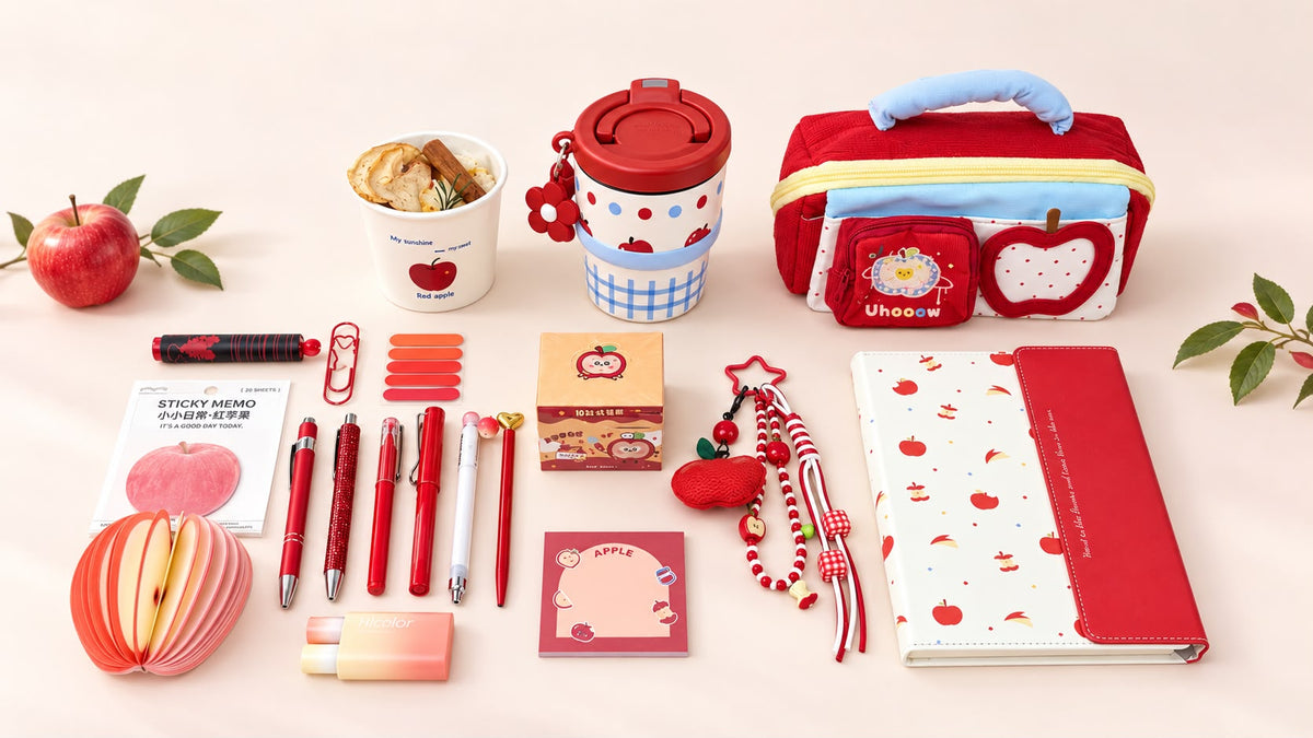 Apple Lover Stationery & Gift Bundle – Red Apple Themed Set