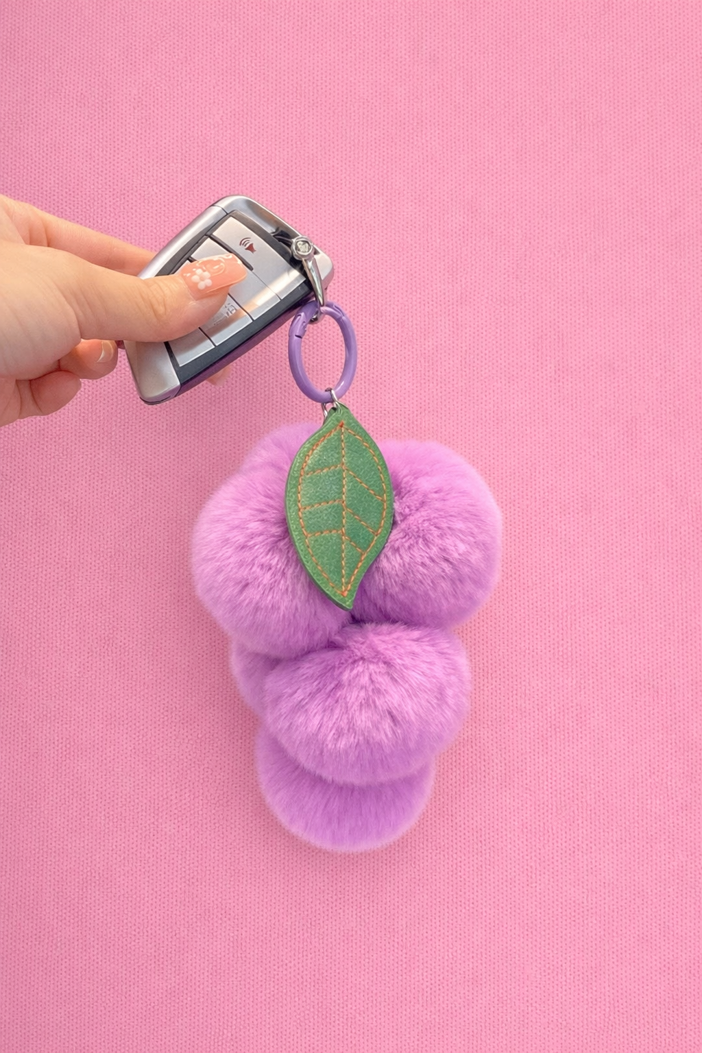 Lavender Grape Pom-Pom Charm
