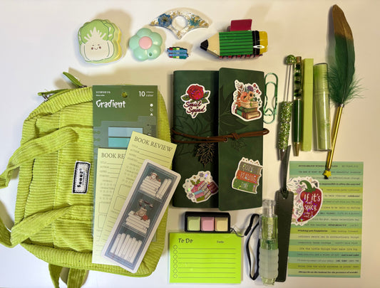 Green Vibes Bookish Bundle – Fresh Aesthetic Journal & Stationery Gift Set