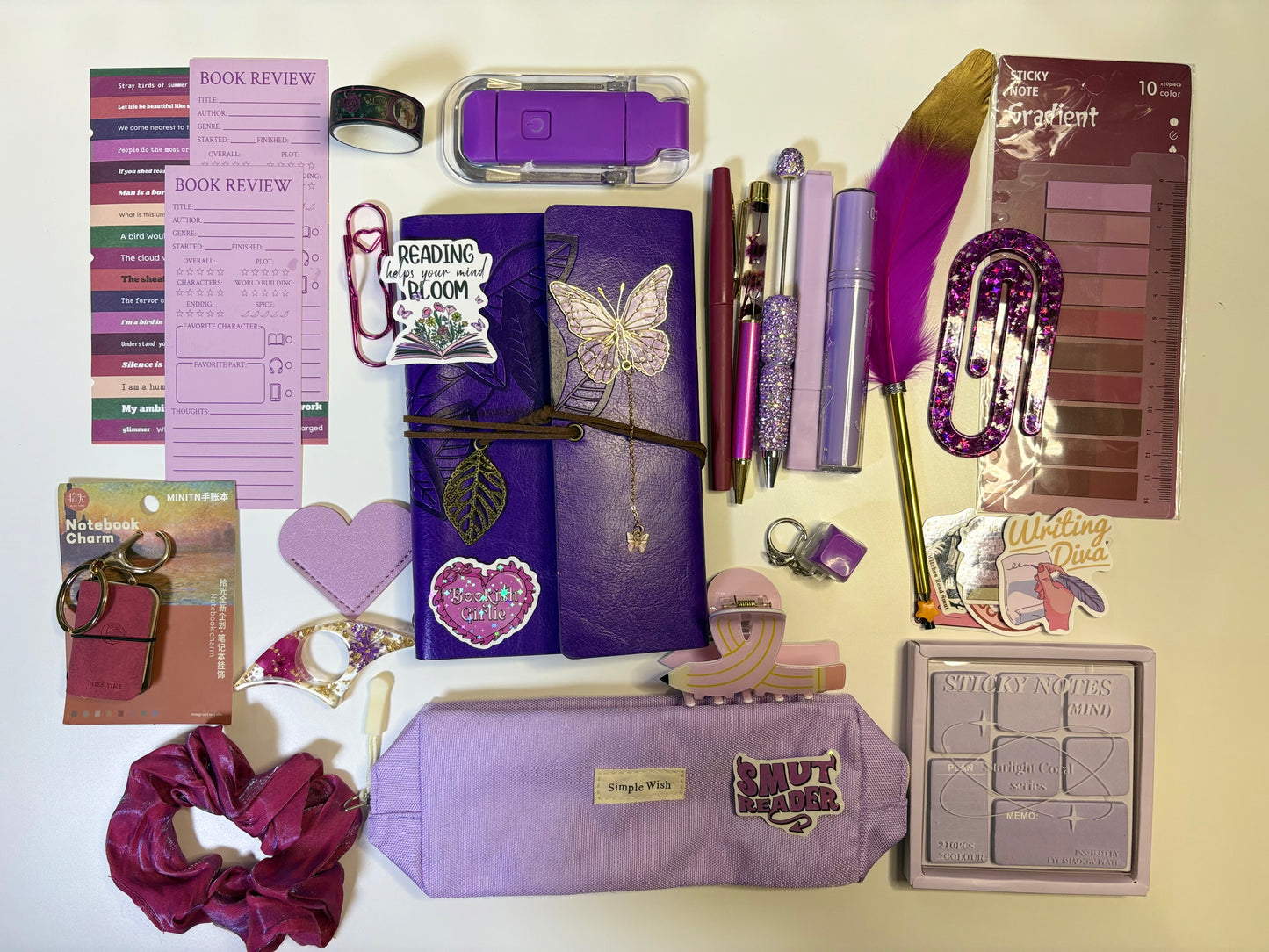 Purple Dreams Bookish Bundle – Aesthetic Journal & Stationery Gift Set
