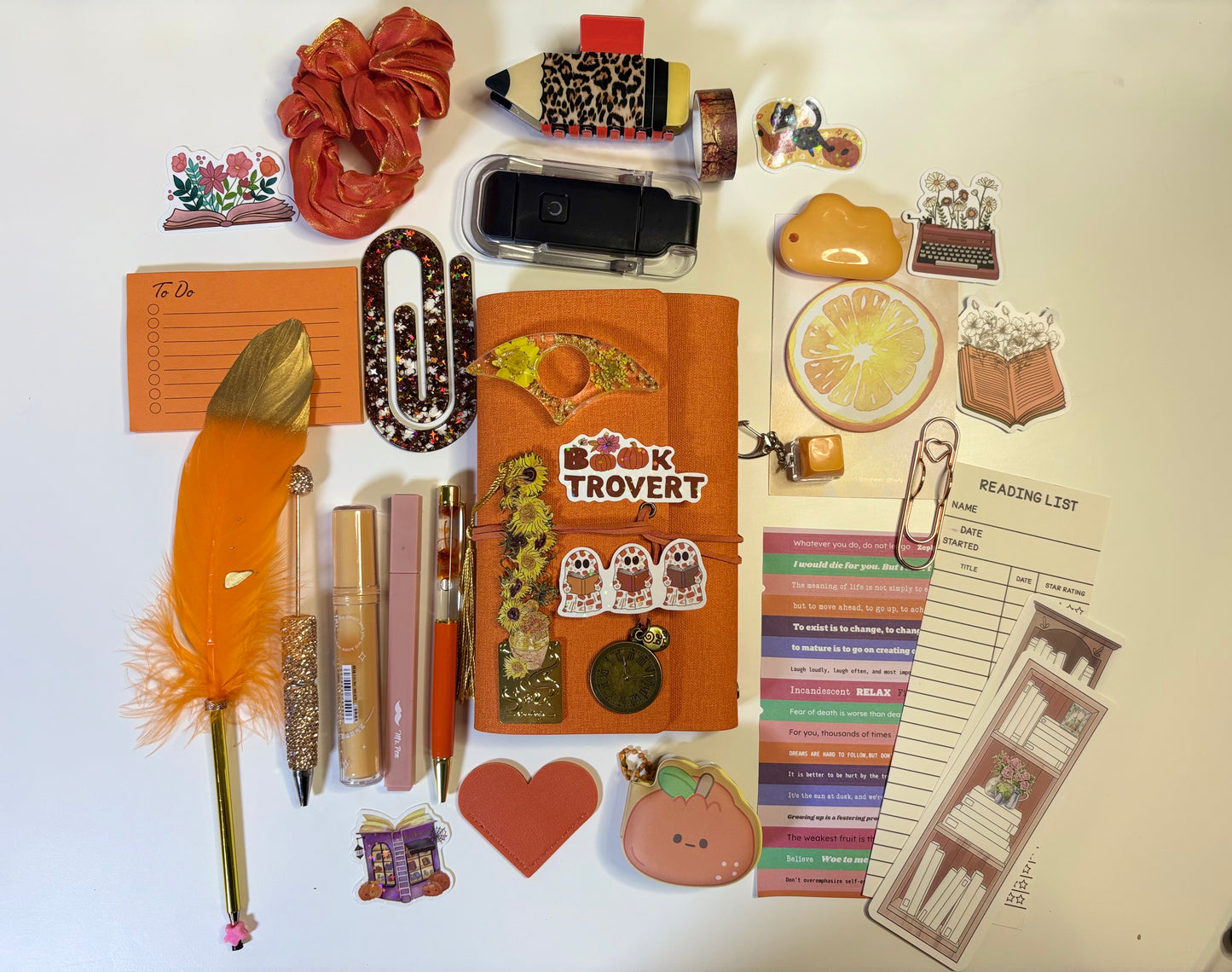 Orange Vibes Bookish Bundle – Cozy Autumn-Inspired Journal & Stationery Set