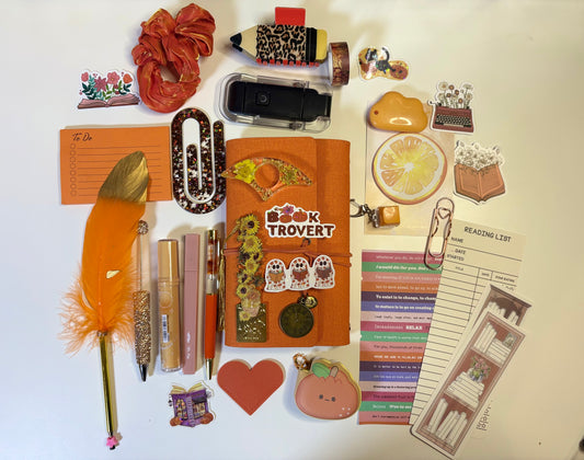 Orange Vibes Bookish Bundle – Cozy Autumn-Inspired Journal & Stationery Set